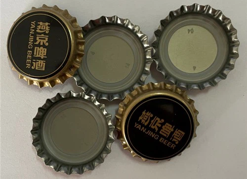 face and liner side of metal cap for bottle